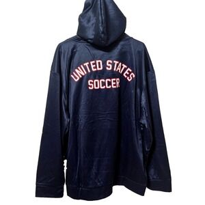 USA Soccer USSF Full Zip Hooded Jacket Unisex XXL NWT Navy/Red